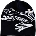 thumbnail image 1 of Vjnyvs Tree Frog Pattern Beanie Knitted Cap for Men & Women, Slouchy Skull Cap Embroidery Knitted Hat Cute Animal Cartoon Cap Outdoor Sports Warm Ski Hat, 1 of 7