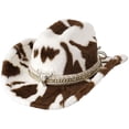 thumbnail image 1 of Vjnyvs Winter Cowboy Print Cowboy Hat Plush Western Hat Funny Cowboy Hat Wide Brim Cowboy Hat for Fancy Party Accessory, 1 of 7