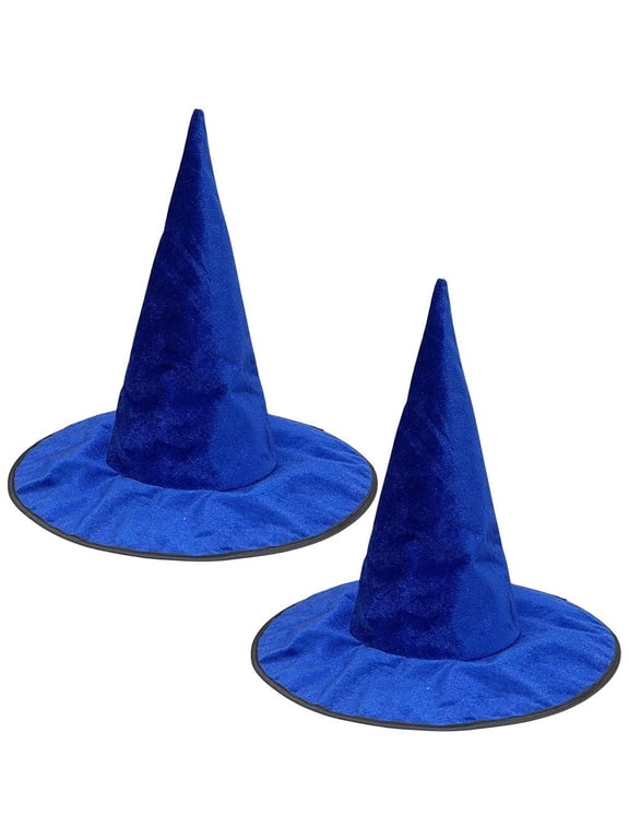 Witch Hat Vintage Pointed Wizard Cap for Halloween Theme Party 2 Pcs, 15 In