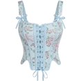 thumbnail image 1 of Vjnyvs Women Renaissance Style Corset Tops - Floral Vintage Boned Jacquard Vest with Boning Tie-Up Overbust Corset for Going Out, 1 of 7