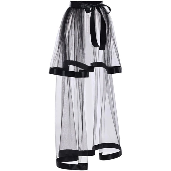 Vjnyvs Women Tulle Bustle Skirt Layered Steampunk Victorian Tie On Overskirt