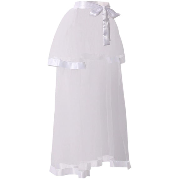 Vjnyvs Women Tulle Bustle Skirt Layered Steampunk Victorian Tie On Overskirt