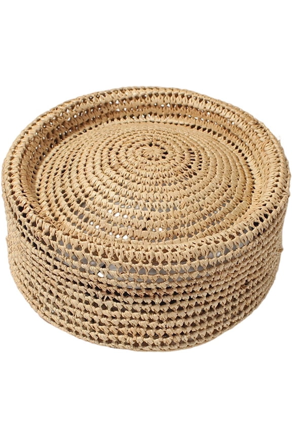 Women's French Hand Woven Straw Pillbox Hat,Summer Elegant Sun Beret,Charming Cocktail Party Medicine Box Hat