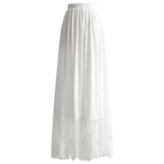 Vjnyvs Womens Lace Half Slip Long Underskirt High Waist Lace Long Skirt Petticoat Slip Skirt Under Dresses Extender Maxi Long Skirt Dress