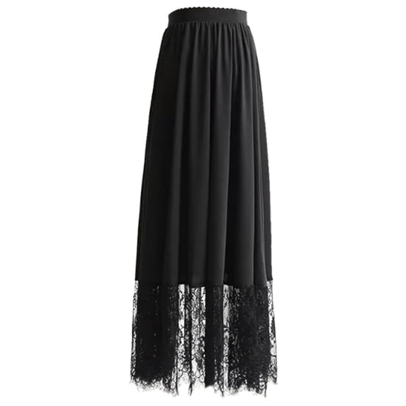 Vjnyvs Womens Lace Half Slip Long Underskirt High Waist Lace Long Skirt Petticoat Slip Skirt Under Dresses Extender
