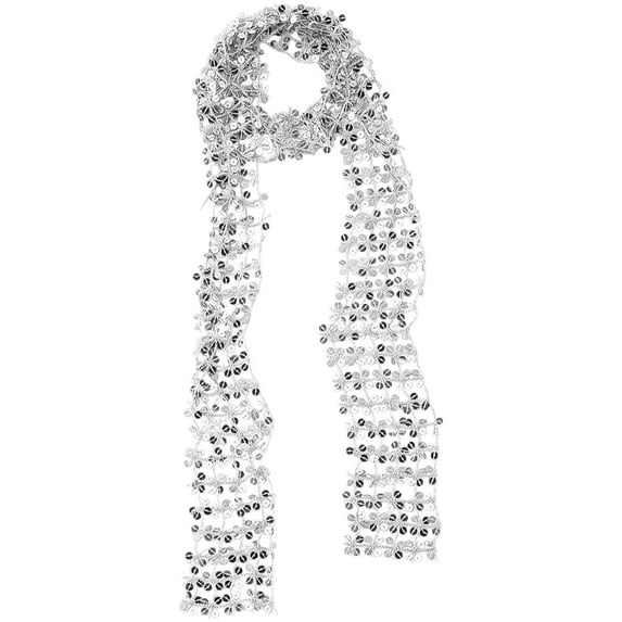 Vjnyvs Womens Sequins Neckerchief Sparkly Y2K Sequined Long Skinny Scarves for Party