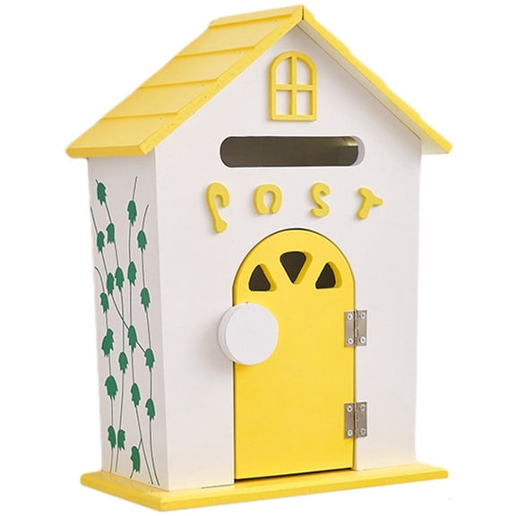 Vjnyvs Wooden Cabin Mailbox Rustic Vintage Outdoor Rainproof Letter Box Suggestion Box Post Box for Home Bar House Decor
