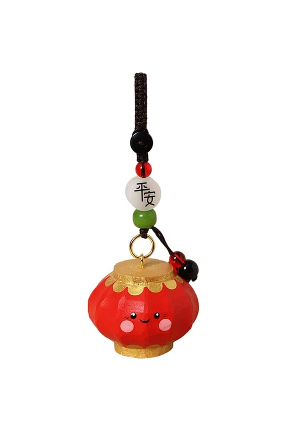 Wooden Lantern Keyring Keychains, Hand-Carved Chinese Style Bead Pendant, Cute Charm Keyrings for Backpacks Keys Bag Car Wallet Charms