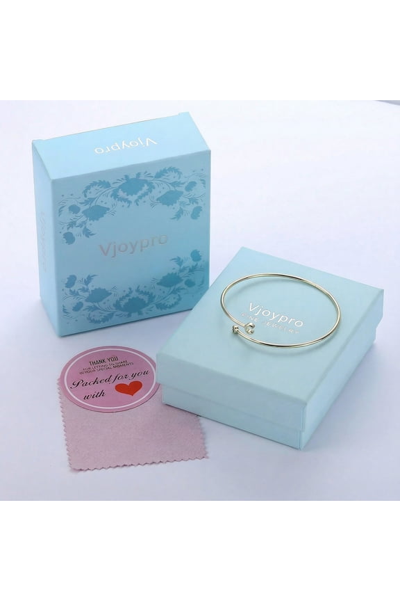 Half Eternity Bangle Bracelet Cubic Zirconia Minimalist Stackable Bangle for Women Hypoallergenic Wedding Promise Jewelry