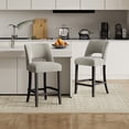 thumbnail image 1 of Vknow Furniture Mid-Century Counter Height Bar Stools Set of 2 with Solid Wood Legs and Ergonomic Backrest for Kitchen Island and Dining Room,Light Gray, 1 of 8