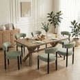 thumbnail image 1 of Usaint Mid Century Modern Dining Chairs Set of 6 Upholstered Fabric Kitchen Chairs with Solid Wood Legs for Dining Room Bedroom Study,Green, 1 of 7