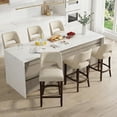 thumbnail image 1 of Vknow Furniture Modern Curved Back 6-Piece Counter Height Bar Stools, Upholstered Kitchen Bar Stools with Footrest for Kitchen Island and Dining Room,Beige, 1 of 8