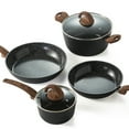 Vkoocy Black Pots and Pans Set Non Stick, Ceramic Cookware Set Non