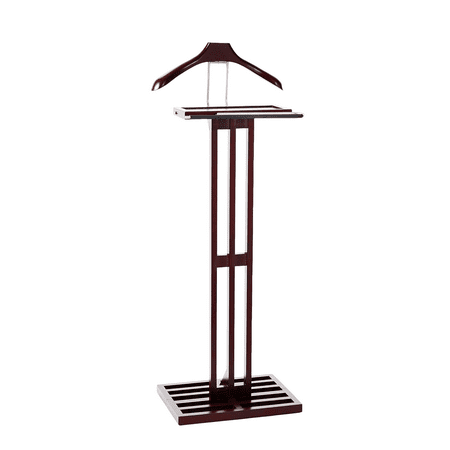 Vl16220 Kyoto Valet, Solid Wood In Mahogany Color, Satin Nickel Hardware.