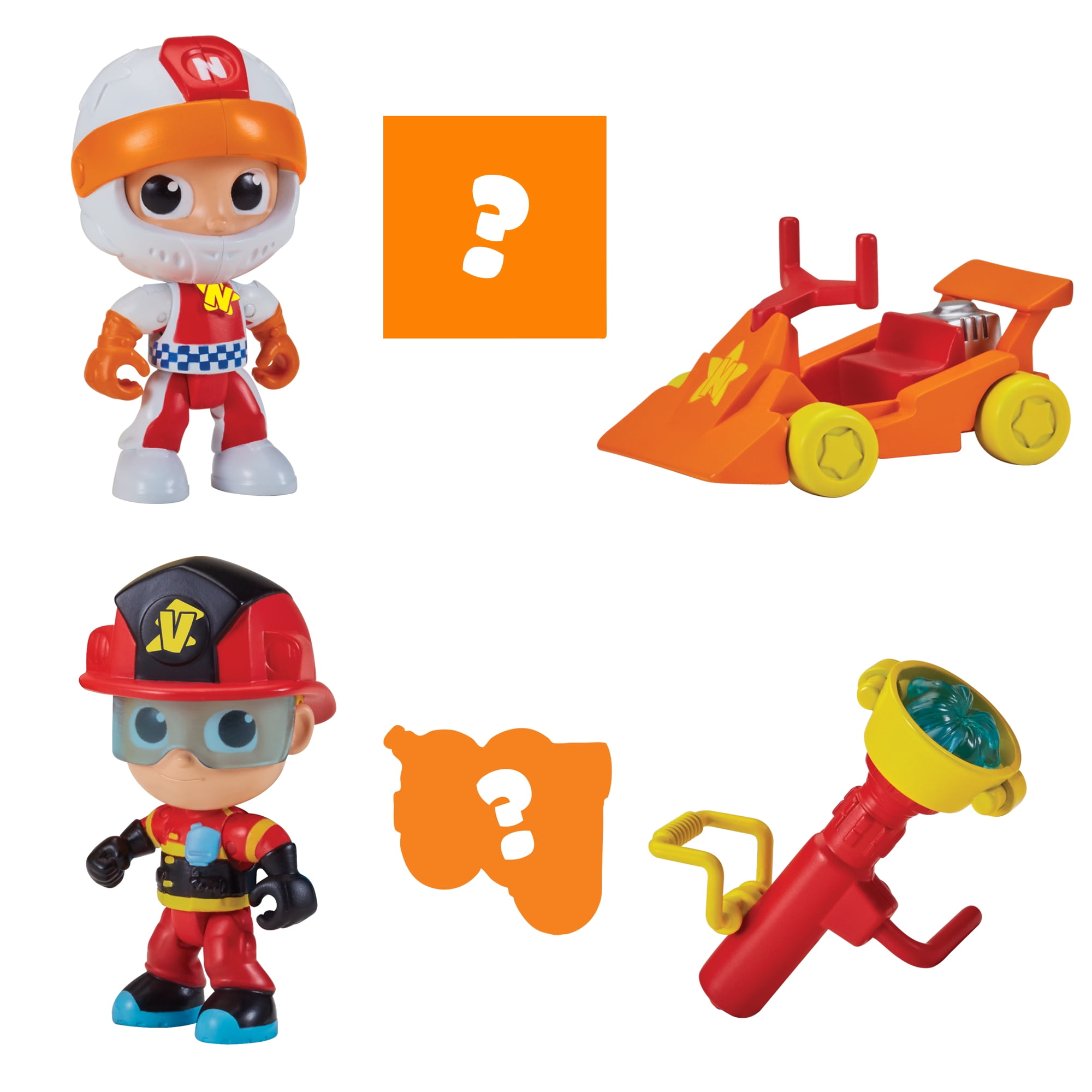 Vlad & Niki 3” Firefighter Vlad and Racer Niki 2-Figure Bundle with Accessories and Surprise Bonuses