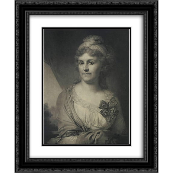 Vladimir Borovikovsky 2x Matted 20x24 Black Ornate Framed Art Print 'DaryaáAlexandrovnaáValuev'
