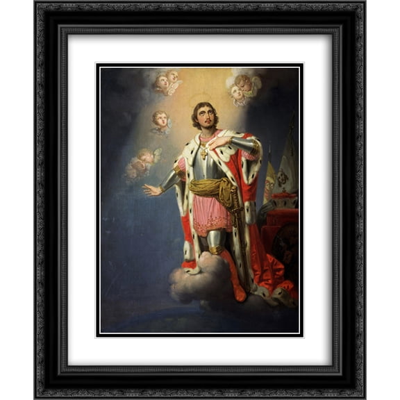 Vladimir Borovikovsky 2x Matted 20x24 Black Ornate Framed Art Print 'St. Alexander Nevsky'