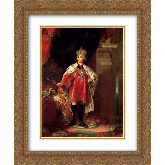 Vladimir Borovikovsky 2x Matted 20x24 Gold Ornate Framed Art Print 'Paul I'