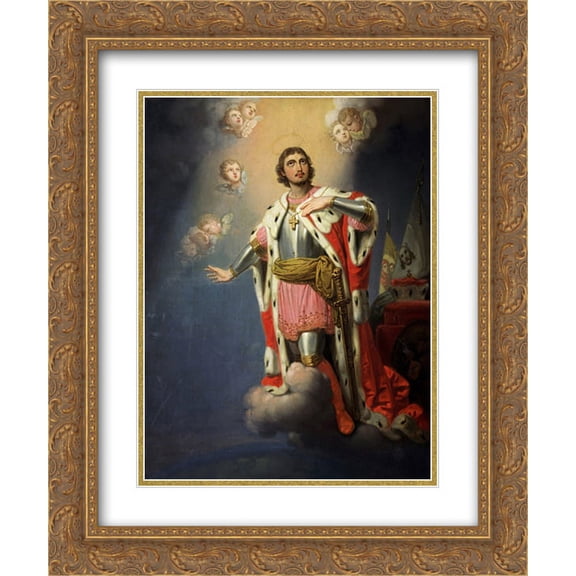 Vladimir Borovikovsky 2x Matted 20x24 Gold Ornate Framed Art Print 'St. Alexander Nevsky'
