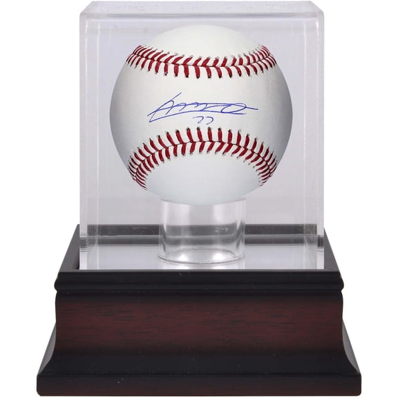 Vladimir Guerrero Jr. Toronto Blue Jays Autographed Baseball & Mahogany Baseball Display Case