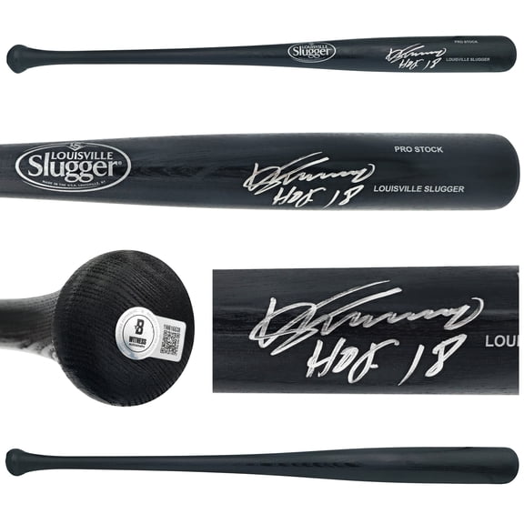Vladimir Guerrero Sr. Autographed Black Louisville Slugger Baseball Bat Anaheim Angels "HOF 18" Beckett BAS Witness 229987