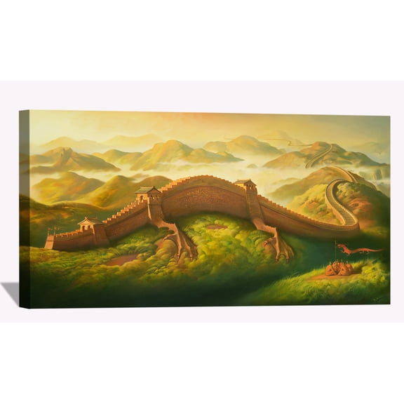 Vladimir Kush Dragon Defence Wall Art Large Framed Painting Dali Style Canvas Art For Bedroom Livingroom Office Ready to Hang