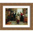 thumbnail image 1 of Vladimir Makovsky 2x Matted 24x20 Gold Ornate Framed Art Print 'The first coat', 1 of 2