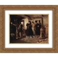 thumbnail image 1 of Vladimir Makovsky 2x Matted 24x20 Gold Ornate Framed Art Print 'Visiting a poor people', 1 of 2