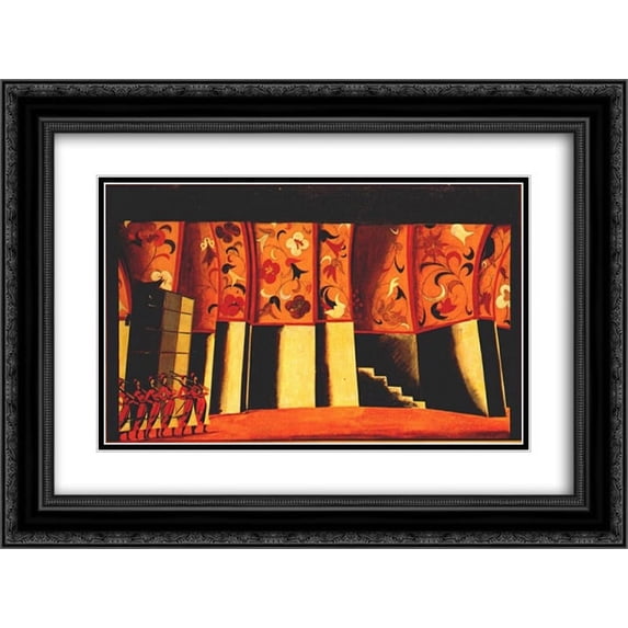 Vladimir Tatlin 2x Matted 24x18 Black Ornate Framed Art Print 'Sketch for stage set, Glinka's Ivan Susanin'