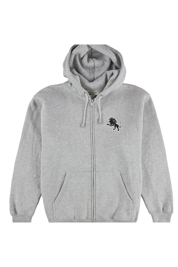 Mens Graphic Hoodie Sweatshirt, Grey, Large
