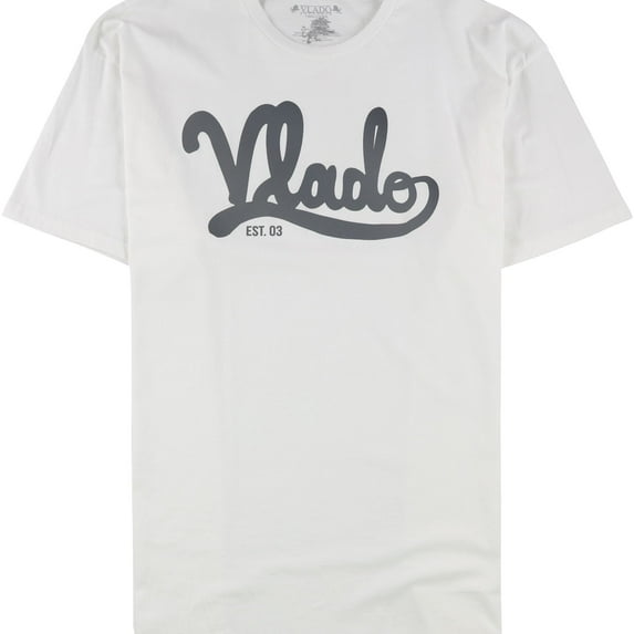 Vlado Mens Large Logo Graphic T-Shirt, White, X-Large