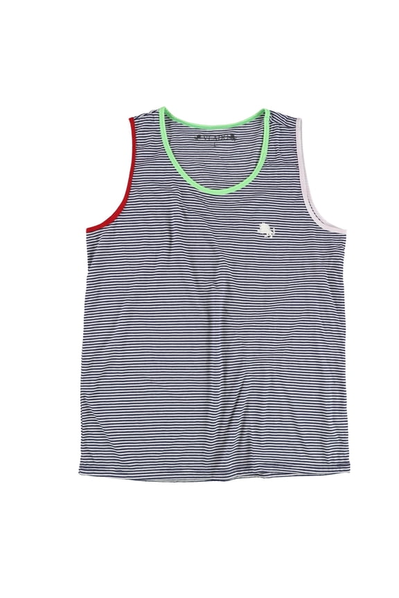 Mens Striped Tank Top, Blue, X-Small