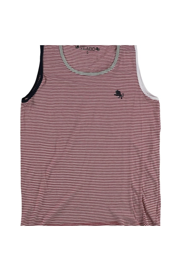 Mens Striped Tank Top, Red, X-Small