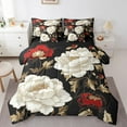 thumbnail image 1 of Vlaentine's Day Full Comforter Set - Vintage Peony 7 Piece Bedding All Season Includes Comforter, Sheets & Pillow Cover Boho Garden Floral Bed Set Super Soft Microfiber, 1 of 5