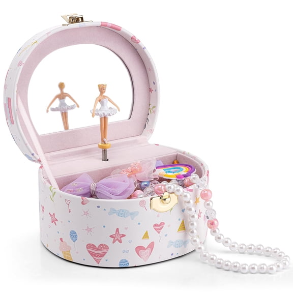 Vlando Bithday Gift for Girl - Musical Jewelry Box for Girls, Small Kid Music Box with Ballerina for Party Bedroom Decor, Gifts for Girls Kids - Fantasy C113