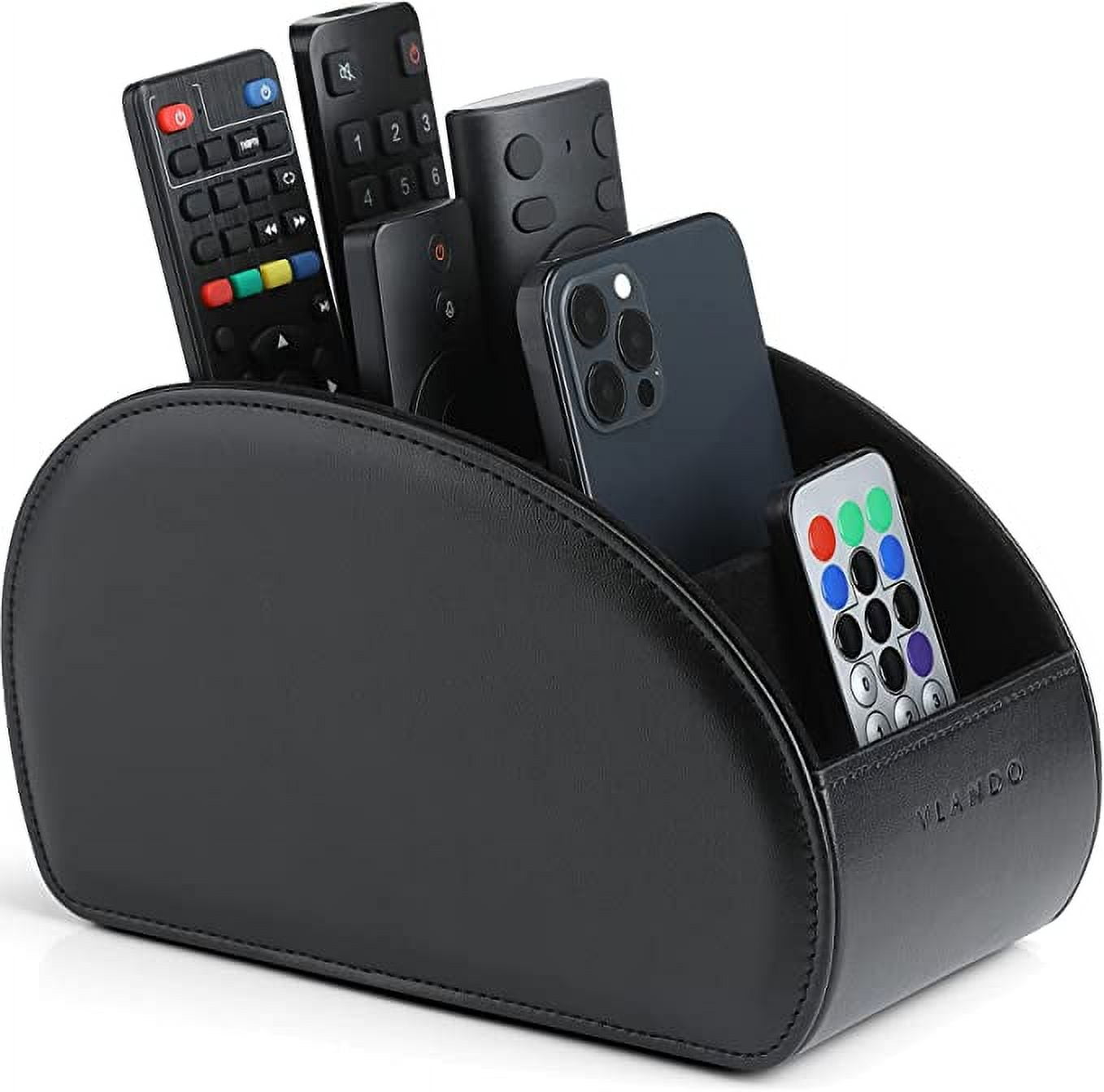 Vlando Leather Remote Control Holder Large Remote Control Caddy
