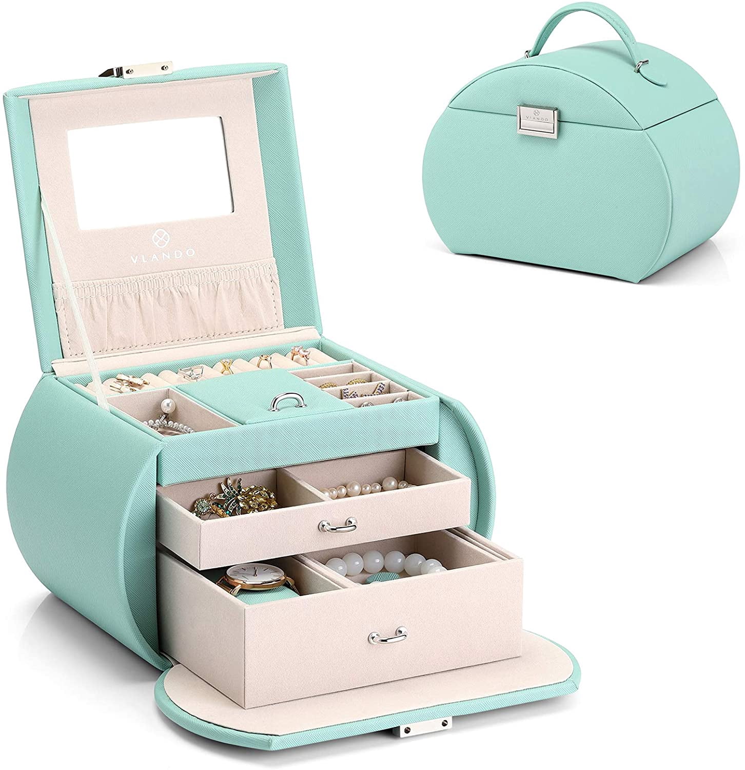 Vlando Style Box for Girls Box Girls 12-14 3-Layer Kids Box with Mirror ...