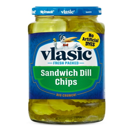 Vlasic Sandwich Dill Pickle Chips, Keto Friendly, 24 fl. oz.