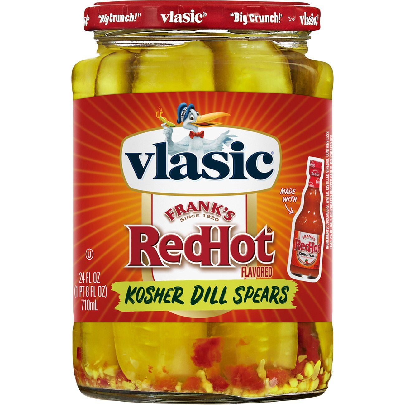 Vlasic Frank's Red Hot Flavored Kosher Dill Spears - 24 oz Package May Vary