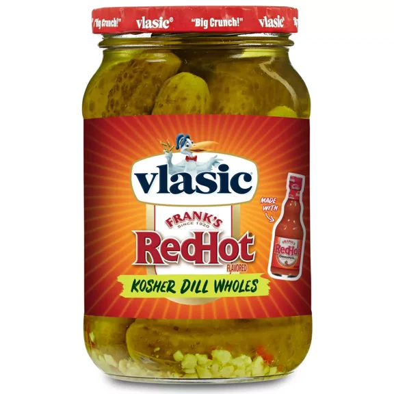 Vlasic Frank's Red Hot Flavored Kosher Dill Wholes, 16 oz (Pack of 2)