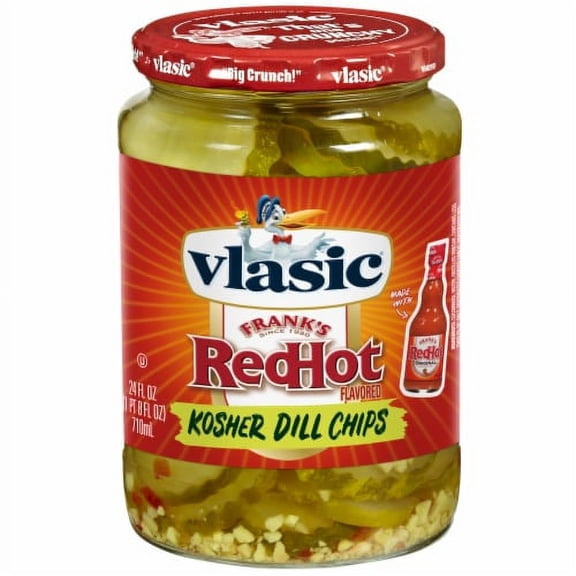 Vlasic Franks Red Hot Falvored Kosher Dill Chips 24 fl oz - Pack of 2