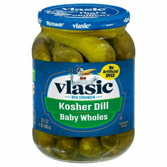 Vlasic Keto Friendly Kosher Dill Baby Whole Pickles 32 OZA - Pack of 2