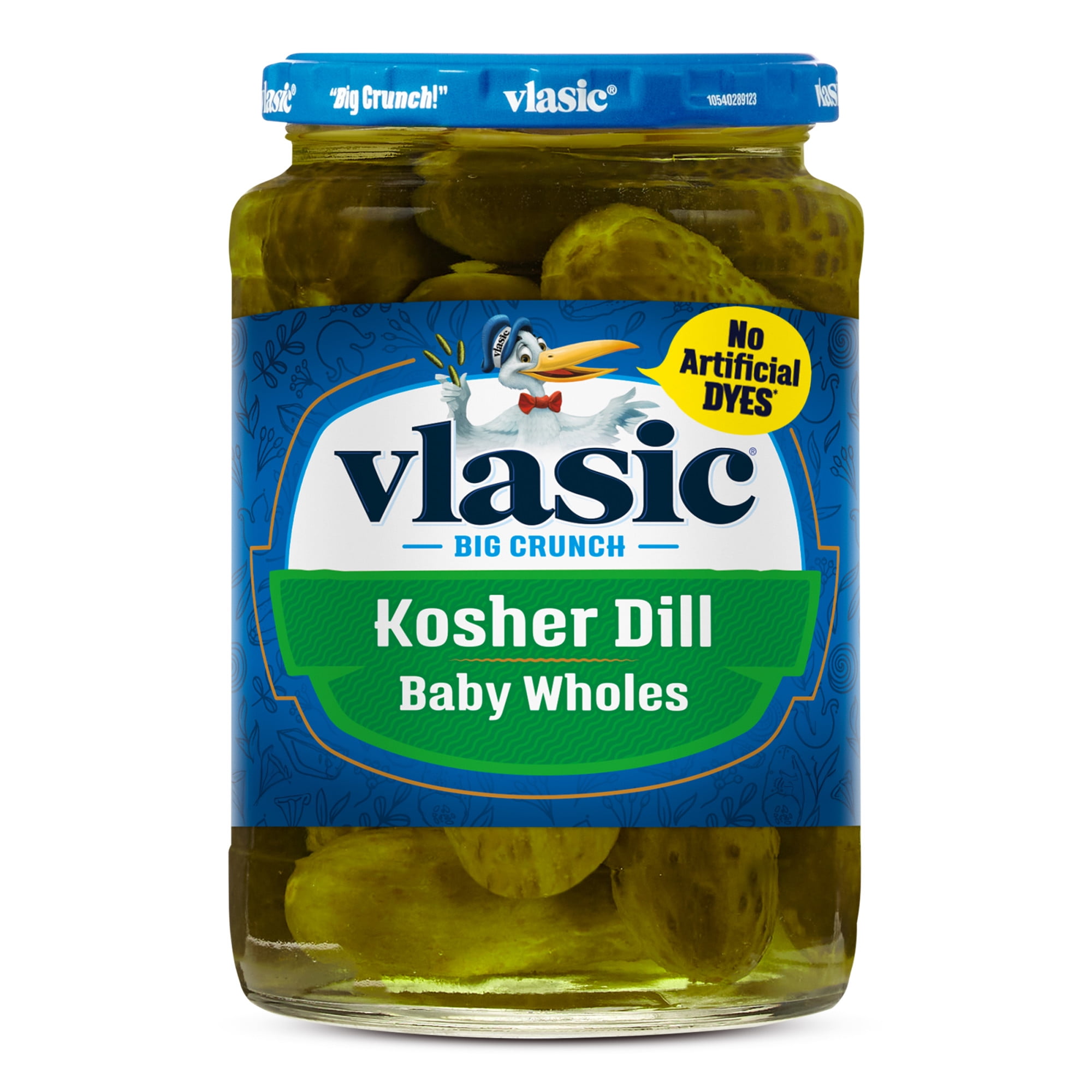 Vlasic Kosher Dill Baby Whole Pickles, Keto Friendly, 16 fl oz Jar