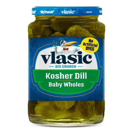 Vlasic Kosher Dill baby Whole Pickles, Keto Friendly, 16 fl. oz.
