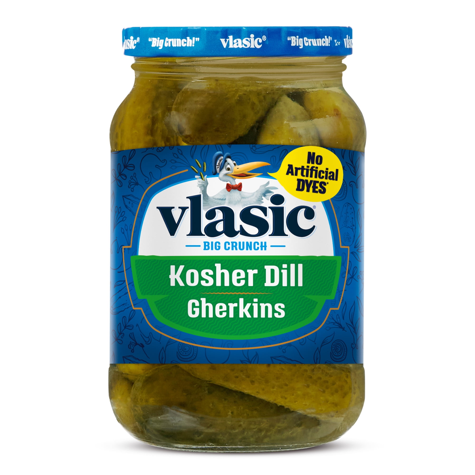 Vlasic Kosher Dill Gherkins Pickles, Keto Friendly, 16 fl oz