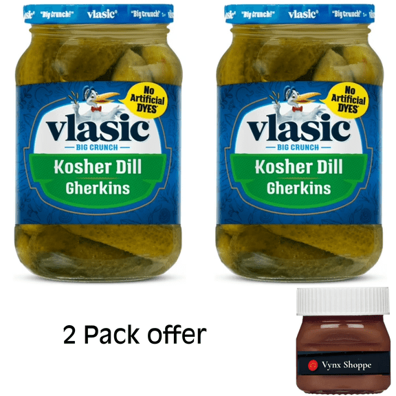 Vlasic Kosher Dill Gherkins Pickles, Keto Friendly, 16 fl. oz.