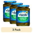 (3 pack) Vlasic Kosher Dill Pickles, Dill Baby Whole Pickles, 24 Oz Jar