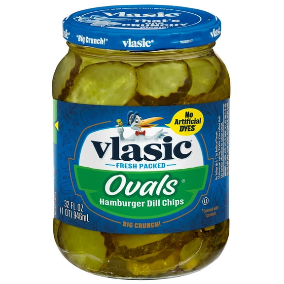 Vlasic Ovals Hamburger Dill Pickle Chips, 32 fl. oz.