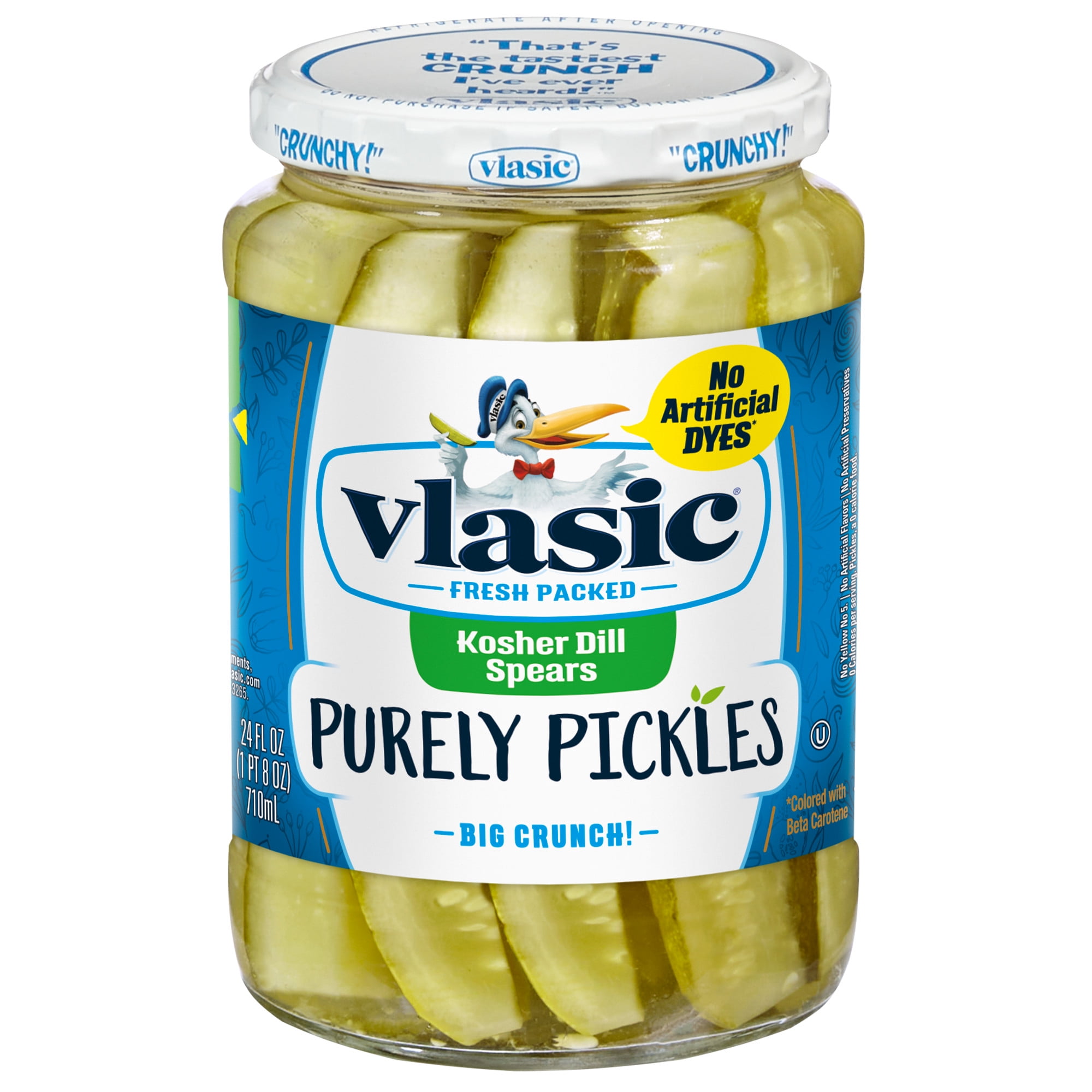 Vlasic Purely Pickles, Kosher Dill Pickle Spears, 24 fl oz Jar
