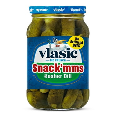 Vlasic Snack'mms Kosher Dill Pickles, Mini Dill Pickles, 24 fl oz Jar